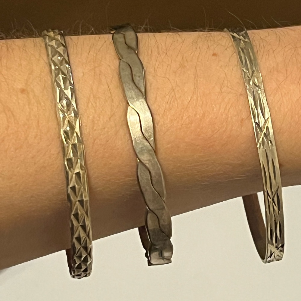 Vintage sterling silver bangles, marked! ✨